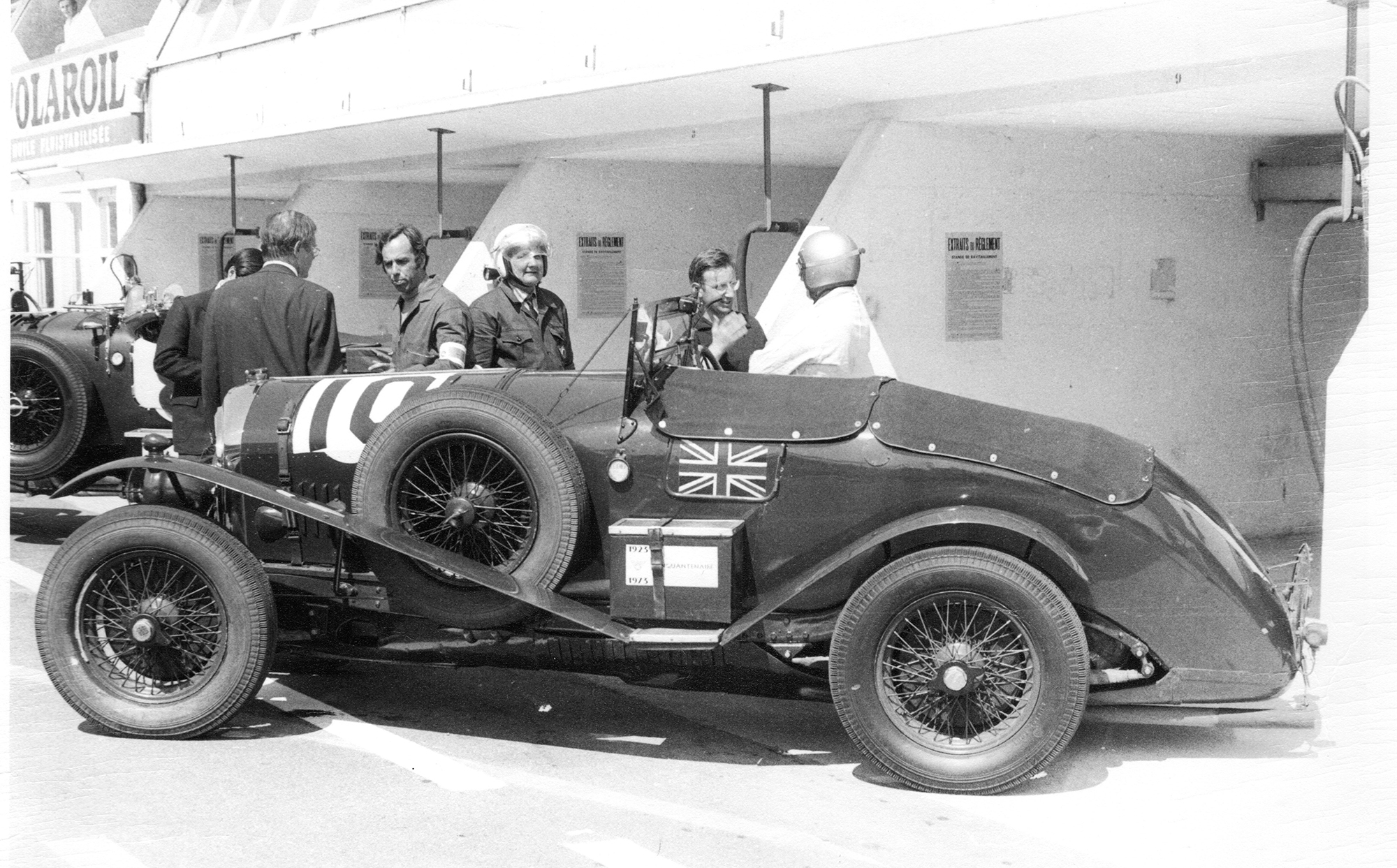 Bentley 3 litre Supersports chassis 1179 competing at Le Mans 50th anniversary in 1973
