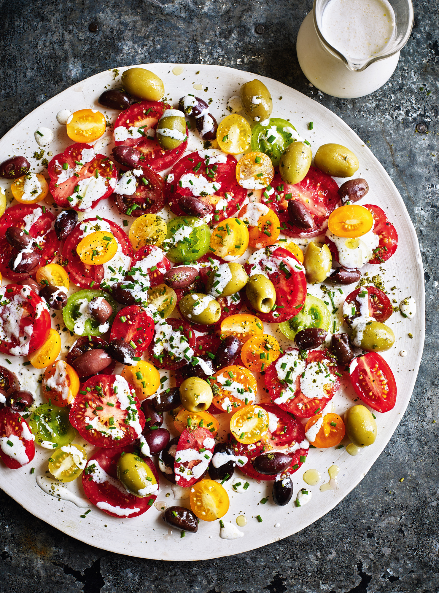 Sabrina Ghayour's tomato and olive salad