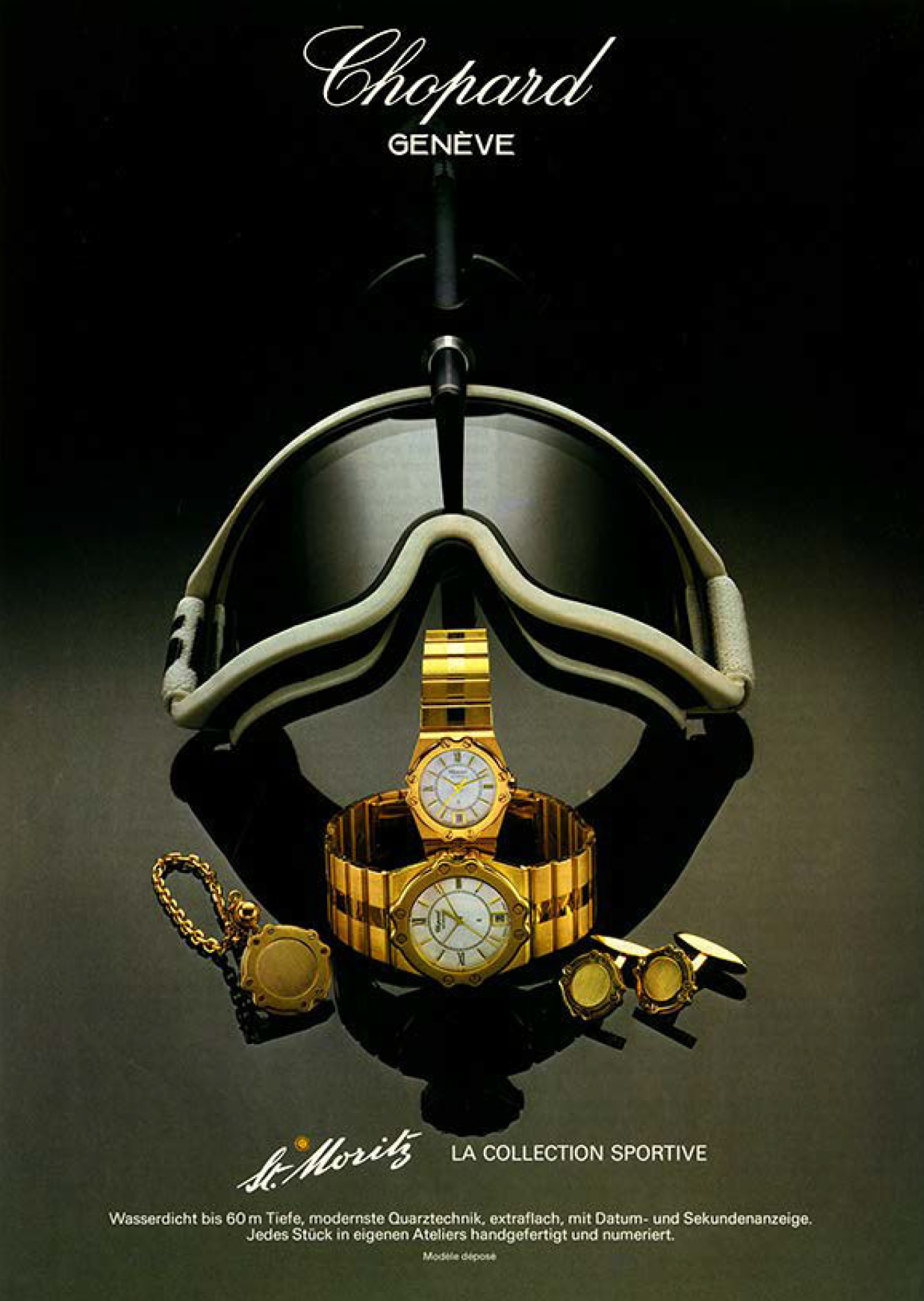 An ad for the original Chopard St Moritz watch