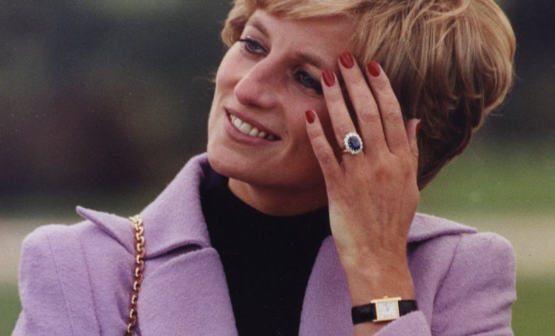 Lady Diana wearing her Cartier Tank watch