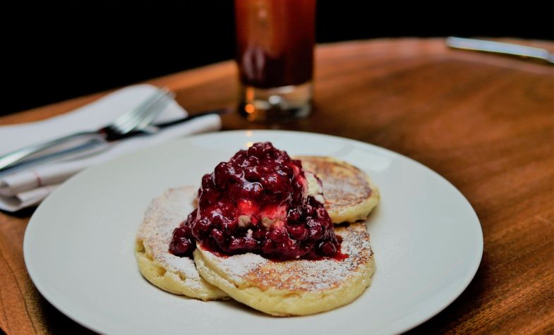 Ricotta Pancakes with Berry Compote - Merchants Tavern