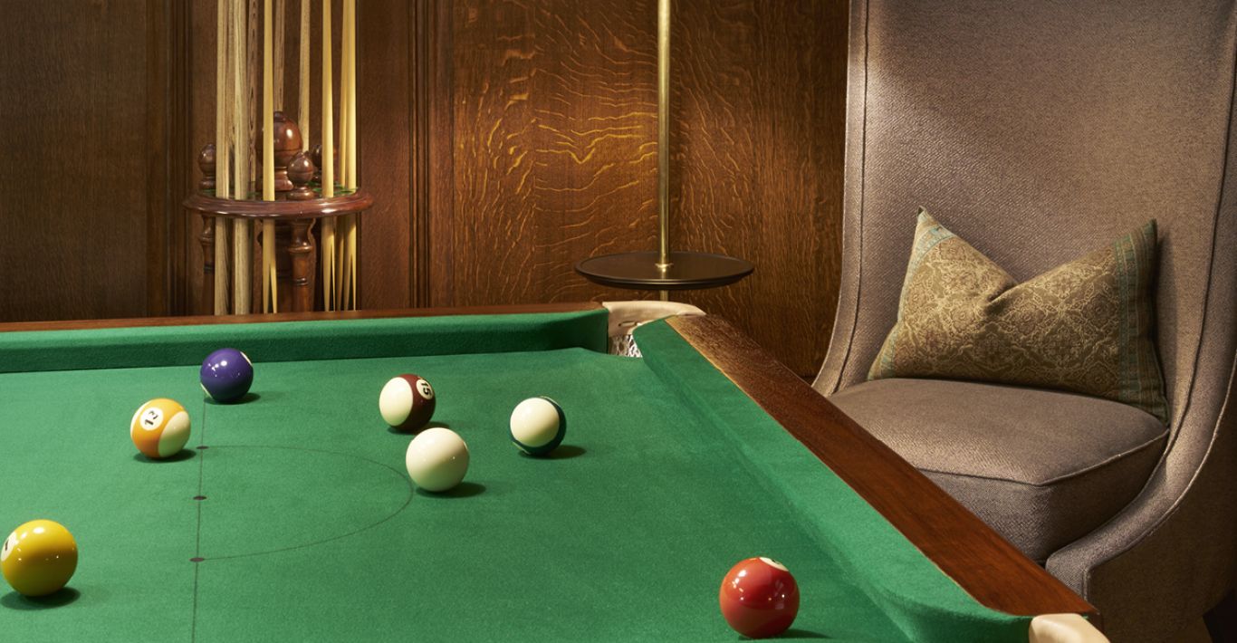 The pool room at private members' club Ten Trinity Square