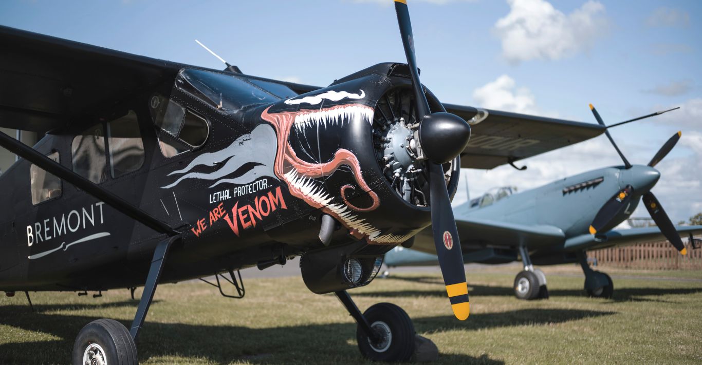 The Bremont Brothers' custom painted Broussard features Venom artwork by comic artist Adi Granov