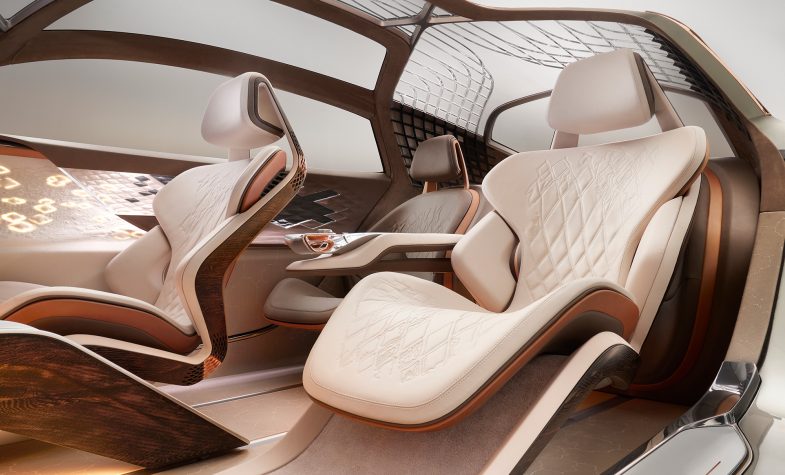 The interior of the Bentley EXP 100 GT has been designed to enhance the wellbeing of passengers