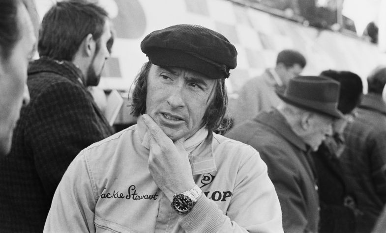 Racing legend Sir Jackie Stewart in the UK, 6 March 1970