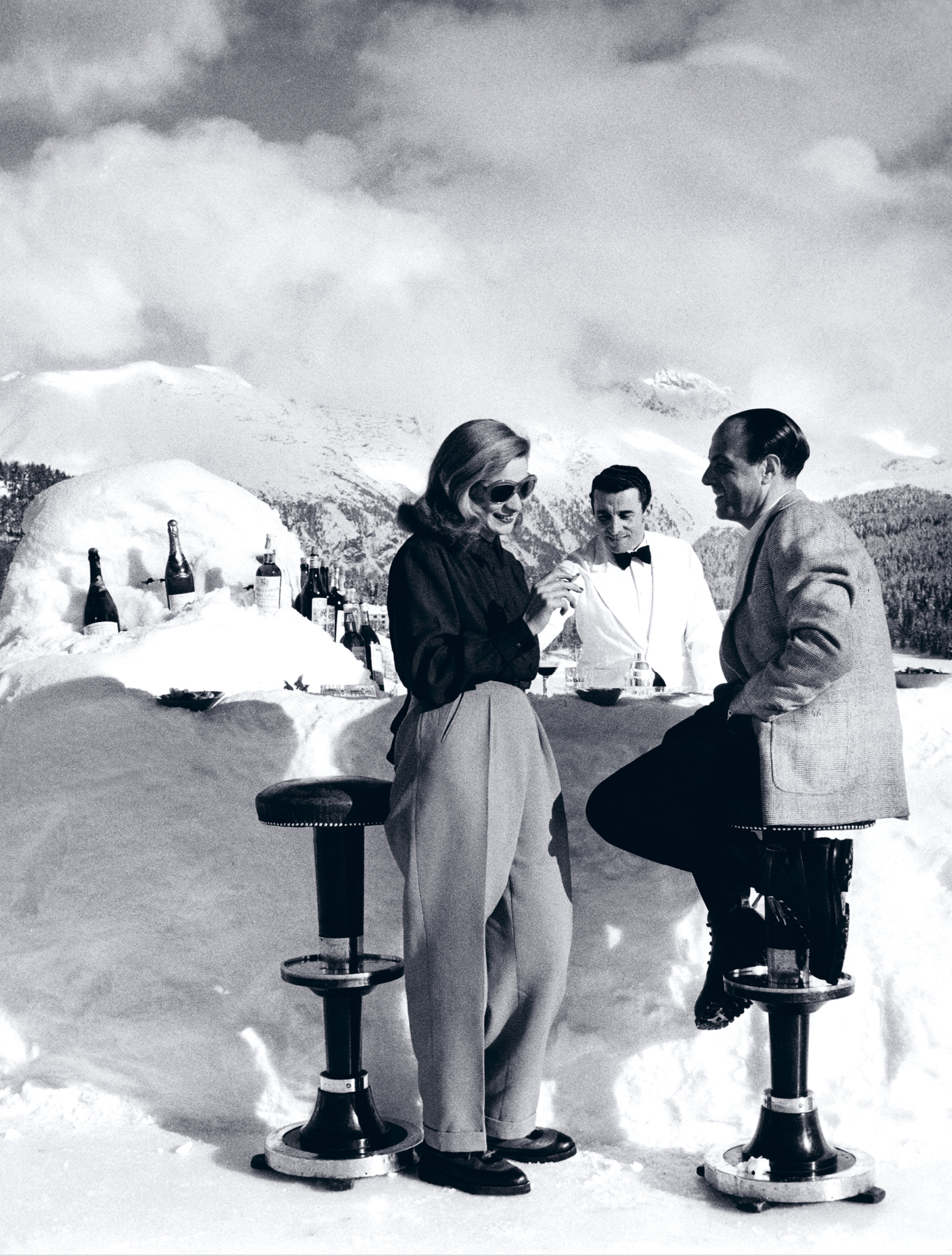 Midday cocktails at a St Moritz snow bar