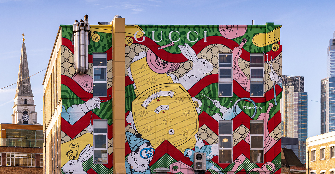 The whimsical Gucci Art Wall project in east London