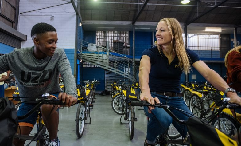 Daniela Ryf, part of Breitling Triathlon Squad, engaging with the local communities