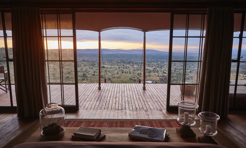 The view from a luxury tented room at Loisaba Lodo Springs