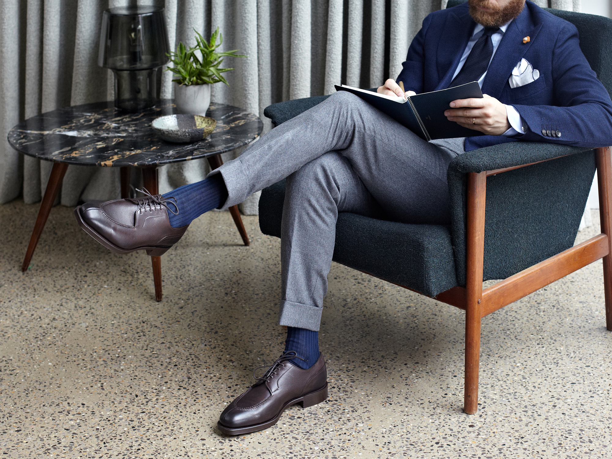 Dover textured-leather Derby Shoes