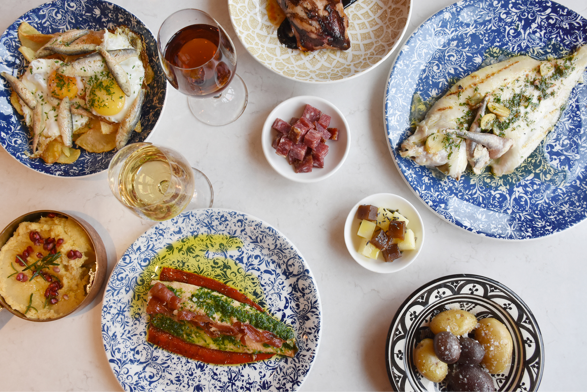 Brindisa offers a selection of traditional Spanish cuisine when dinning in, served in small or large plates.