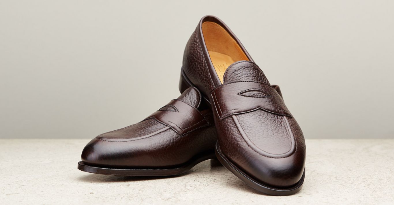 Edward Green Piccadilly loafers in dark brown London grain