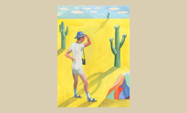 Lot 6: Jess Quinn – He Had Been Wandering in the Wrong Direction for Years! I LOVE the title and the brilliant red-faced man in his socks and sandals: lost and searching but confidently looking to the horizon. Is it allegorical of all white males right now?