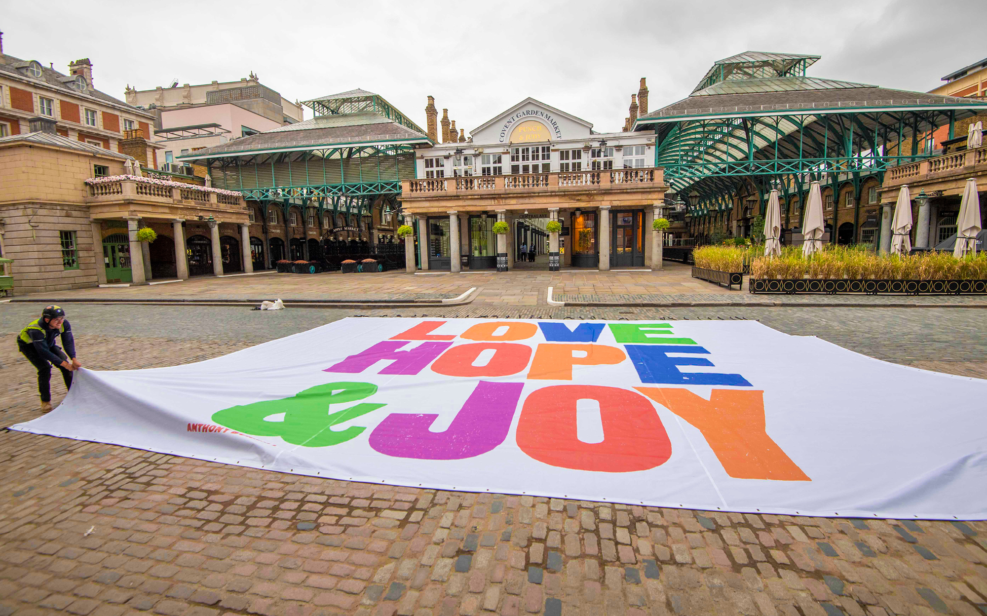 Love, Hope & Joy was installed in Covent Garden Piazza at the end of June