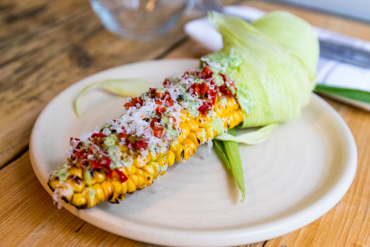 Grilled corn with pecorino, chilli, lime and ranch dressing