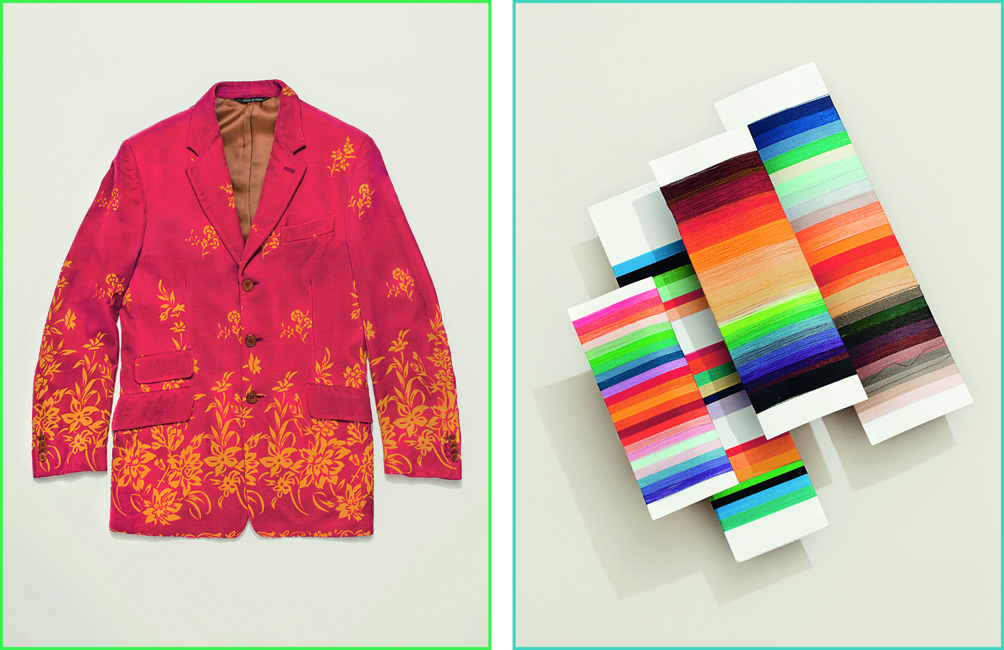 Paul Smith's playful design style can be seen in this Velvet blazer and the colourful stripes he's known for