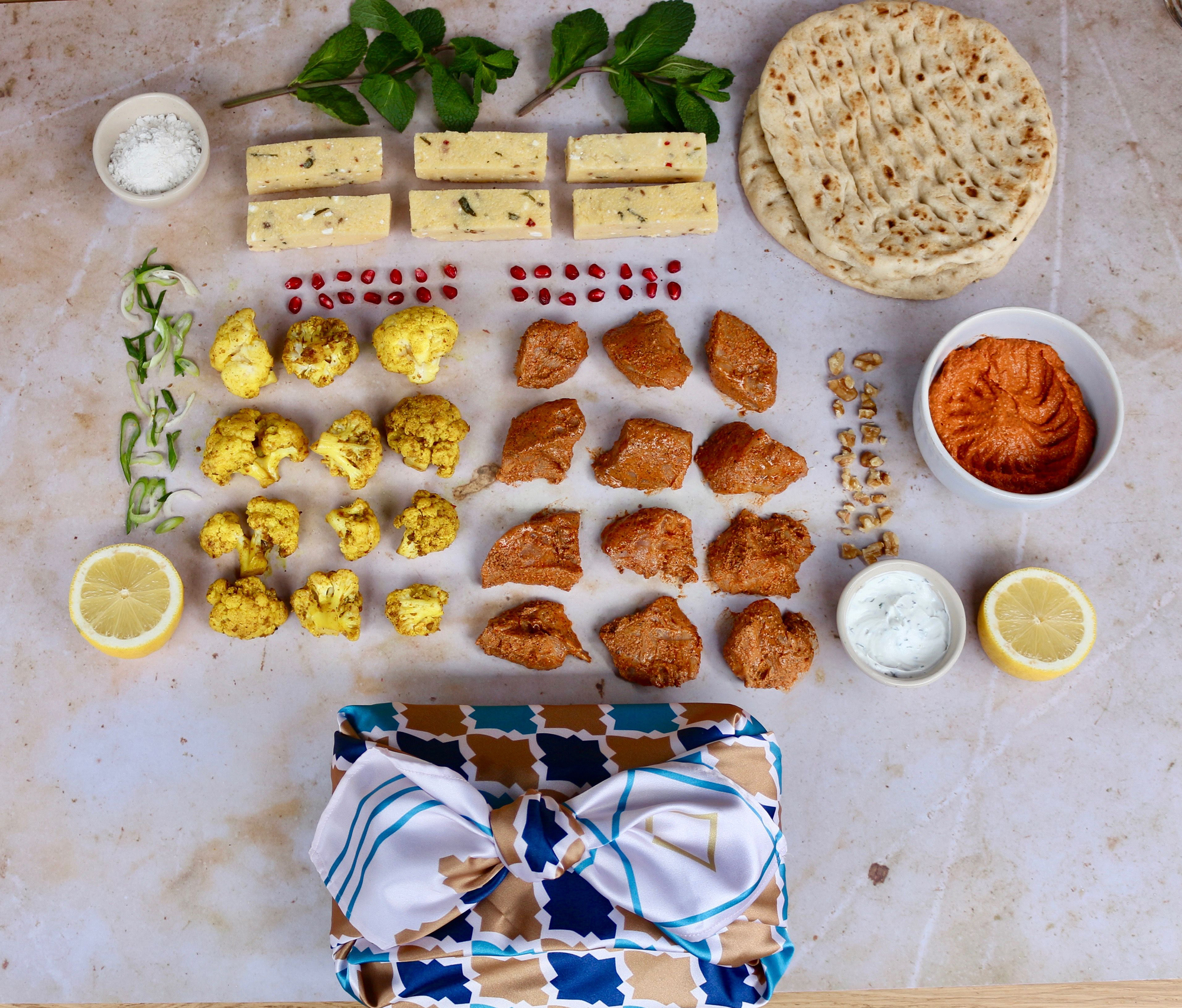 Ceru's meal kits include fresh and seasonal ingredients to create delicious Levantine meals