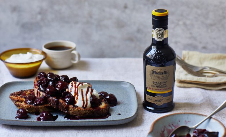 Cherry french toast with Gold Label Mazzetti