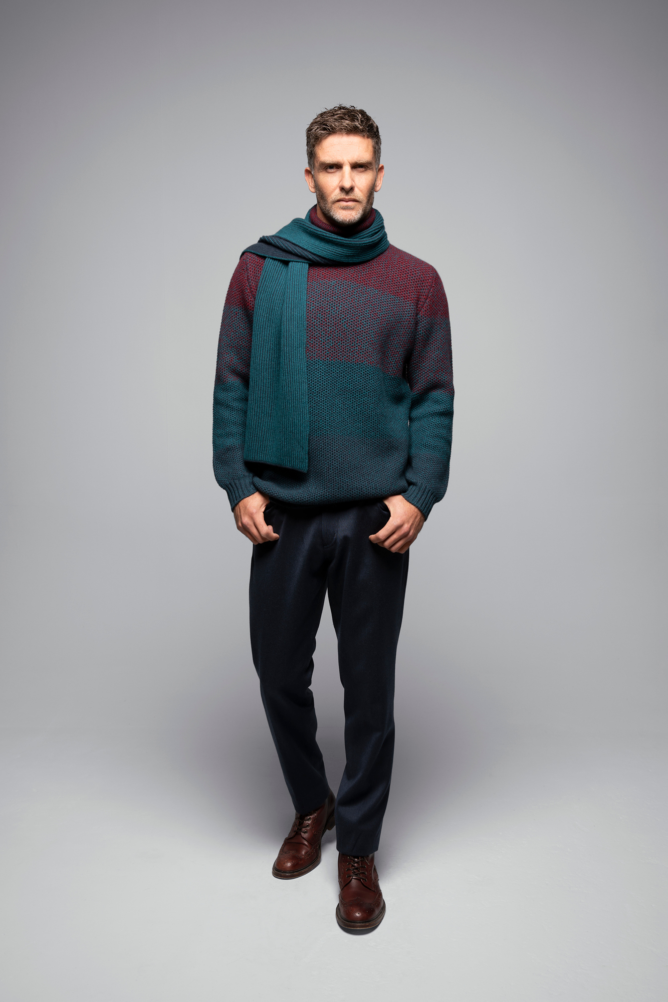 Honeycomb Ombre Roll Neck from Johnstons of Elgin