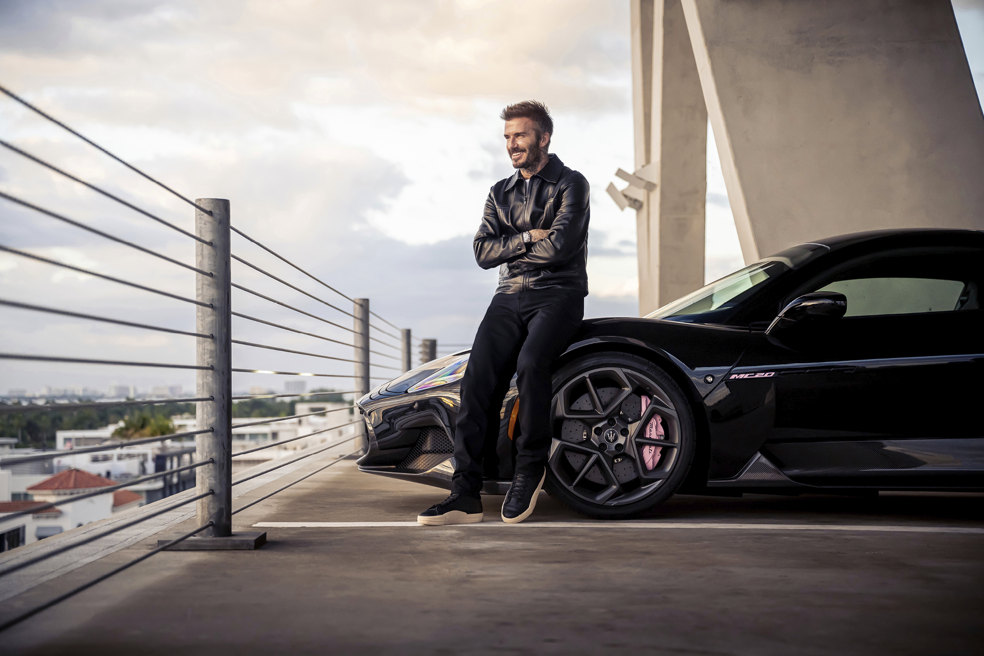 David Beckham with the new Maserati