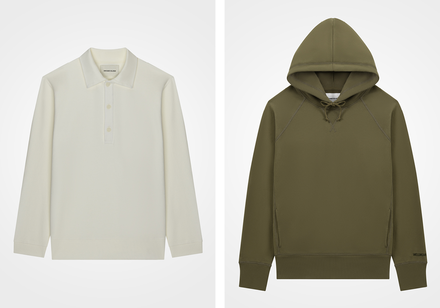 Sweat Polo, £65 and, Ultimate Hoodie, £75.