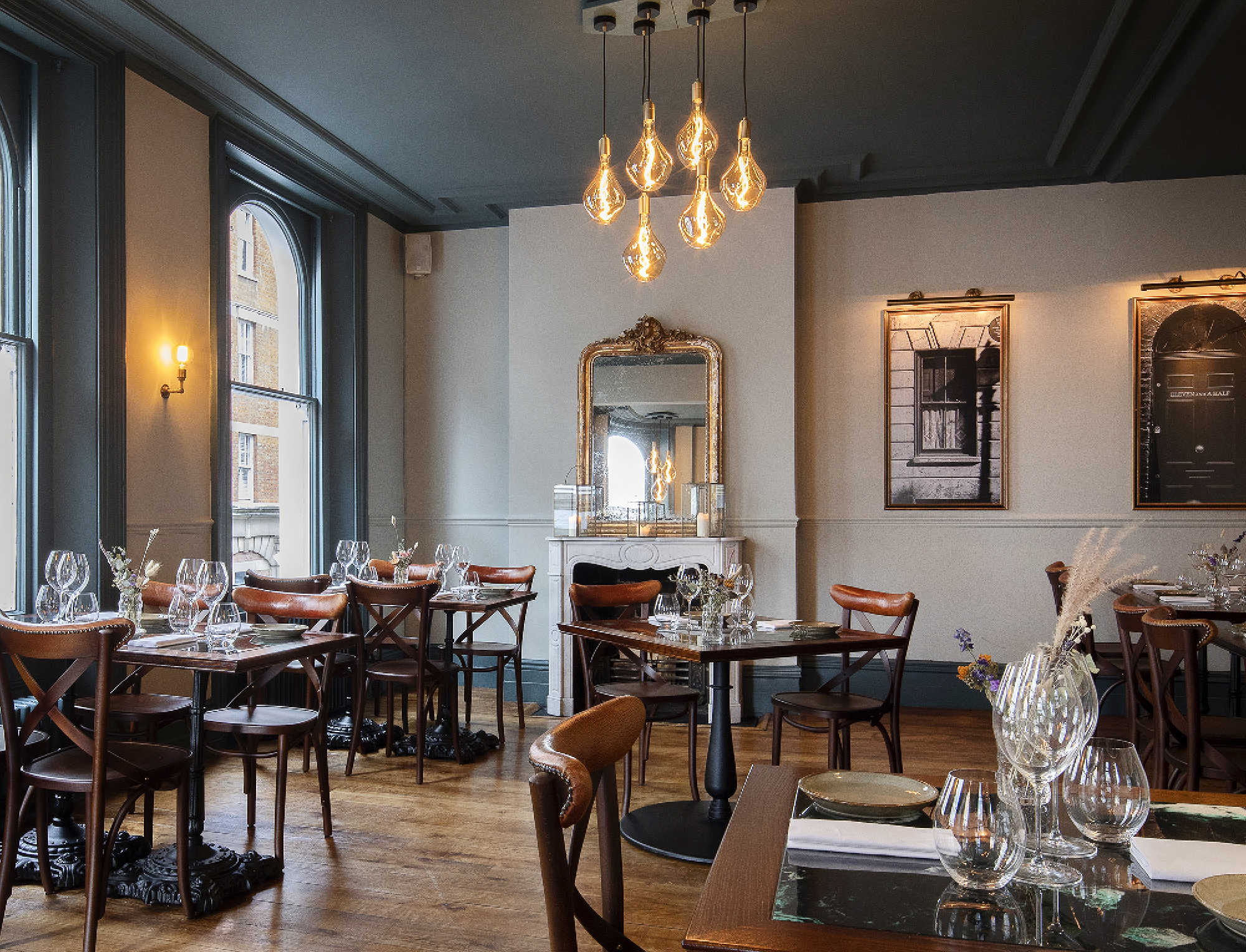 The upstairs dining room at The Princess of Shoreditch