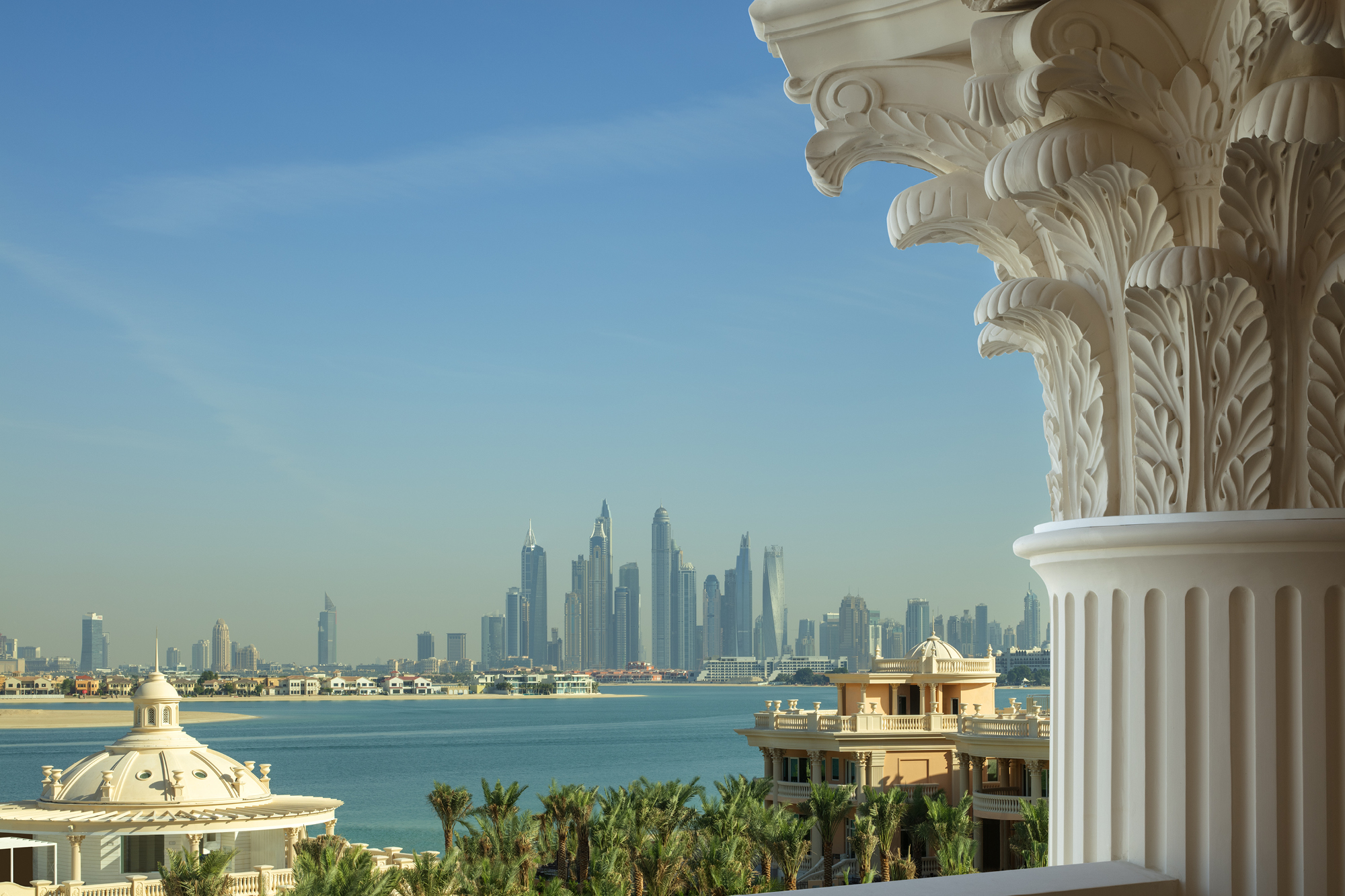The view across Dubai from Raffles The Palm