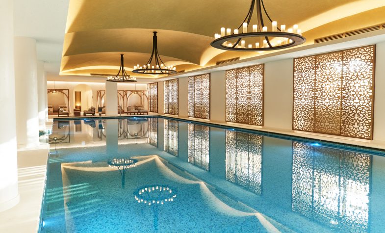 The indoor pool is the largest in the Middle East
