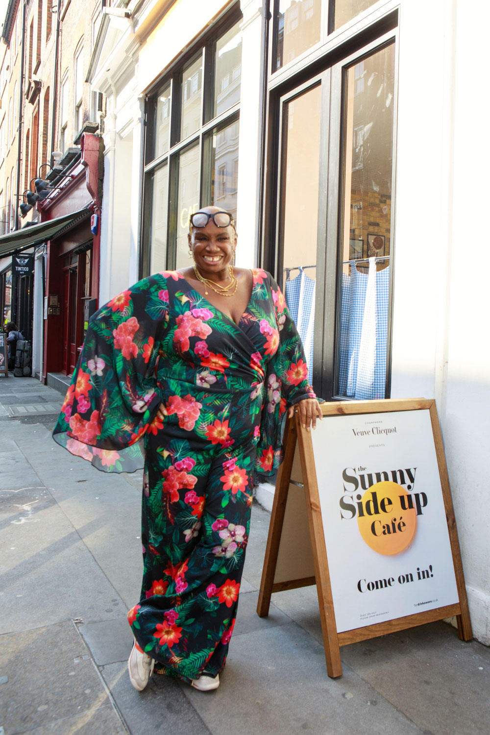 Chef Andi Oliver at the opening of the Sunny Side Up Café by Veuve Clicquot 
