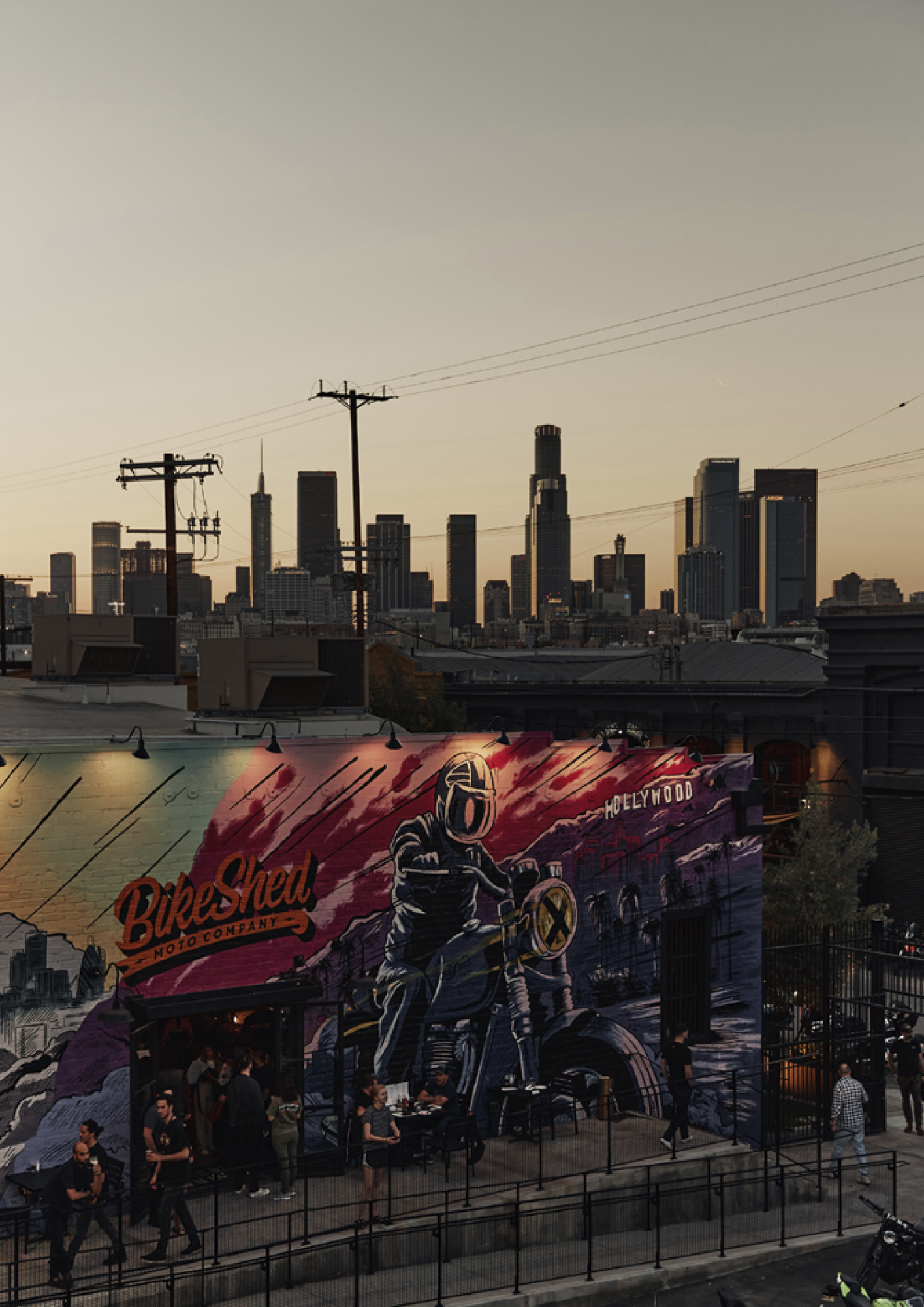 Biked Shed with LA skyline