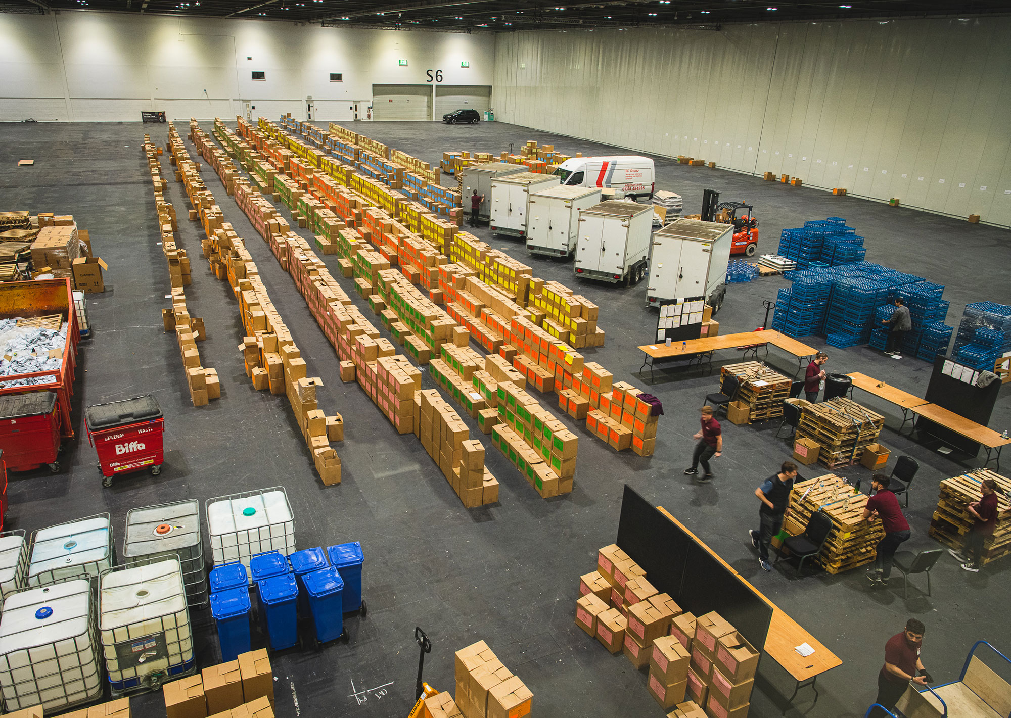 The enormous warehouse at the Decanter World Wine Awards holds more than 18,000 bottles