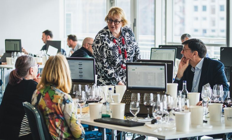 Sarah Jane Evans MW helps the judging at the Decanter World Wine Awards
