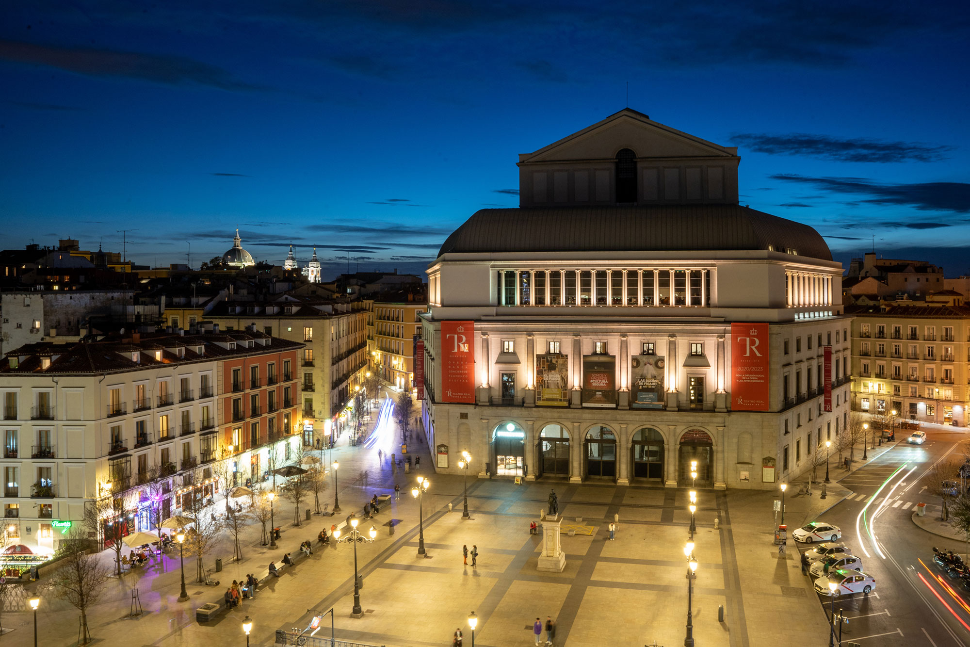The view over Teatro Real from OD Sky Bar