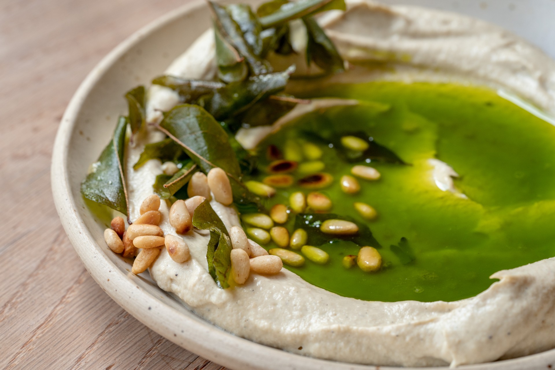 Baba Ganoush with curry leaf oil is a highlight of the new Bubala Soho menu