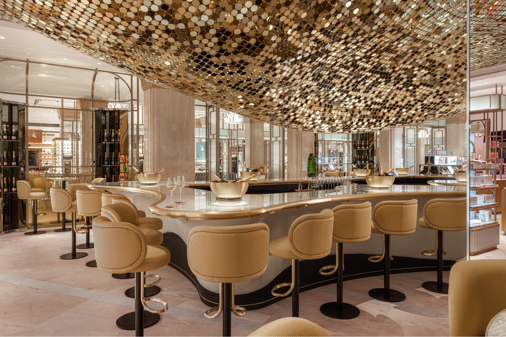 The Sybarite-designed Moët & Chandon Champagne Bar in Harrods