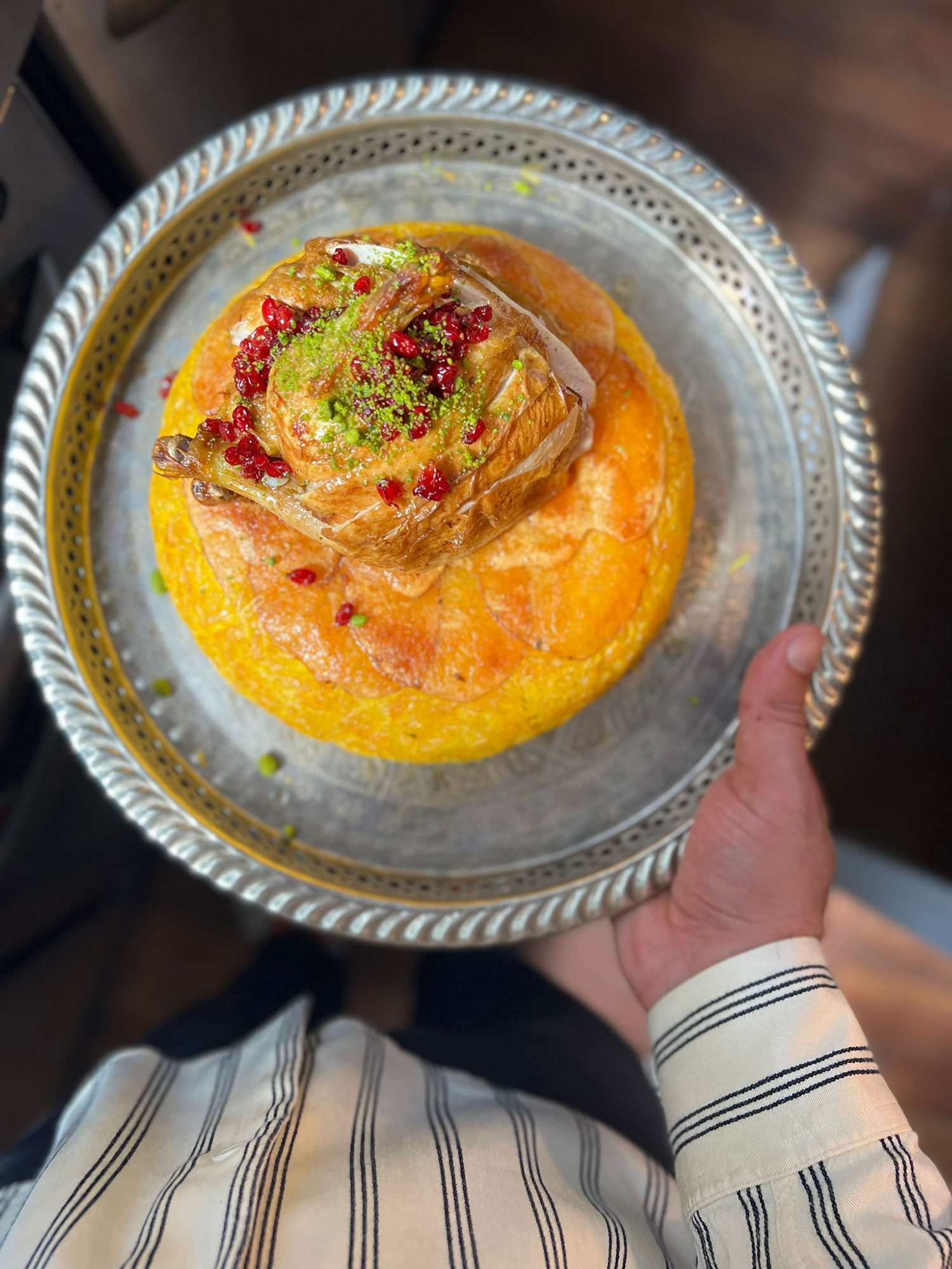 The main event of the Persian Feasting menu, Tahdig