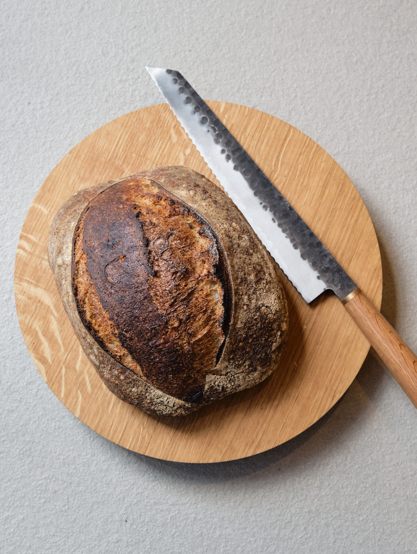 Pophams x Katto oak handle bread knife
