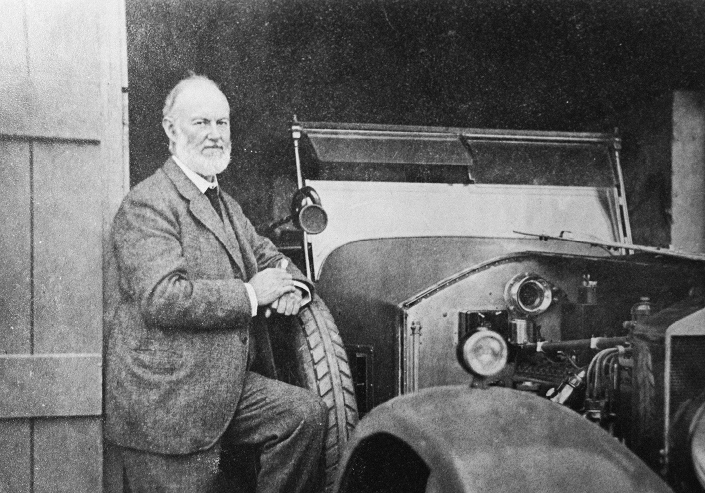 Sir Henry Royce with a Rolls-Royce prototype