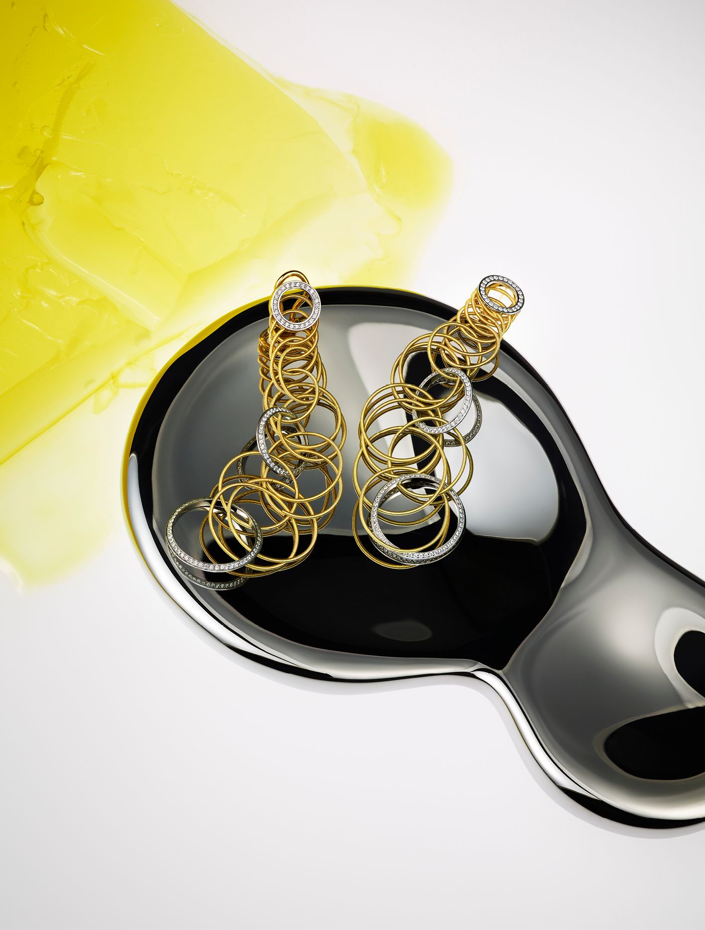 Buccellati Hawaii earrings in 18ct yellow and white gold and round brilliant-cut diamonds, £13,500, buccellati.com
