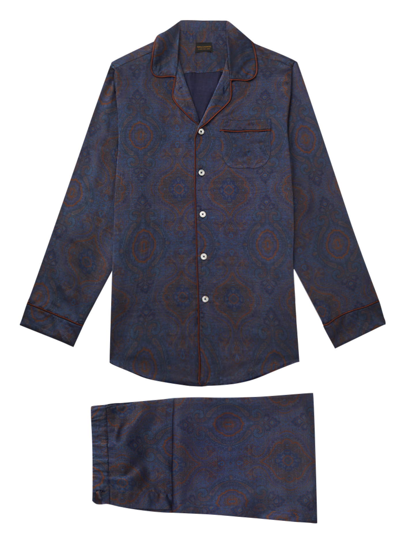 Paisley printed silk pyjama set, £495