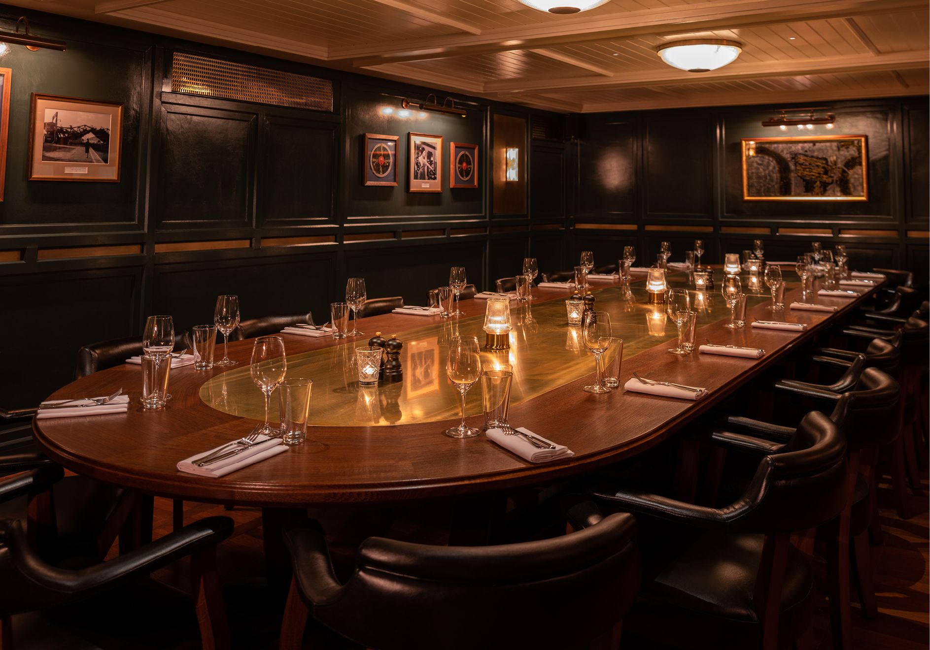 The private dining room at Hawksmoor Wood Wharf