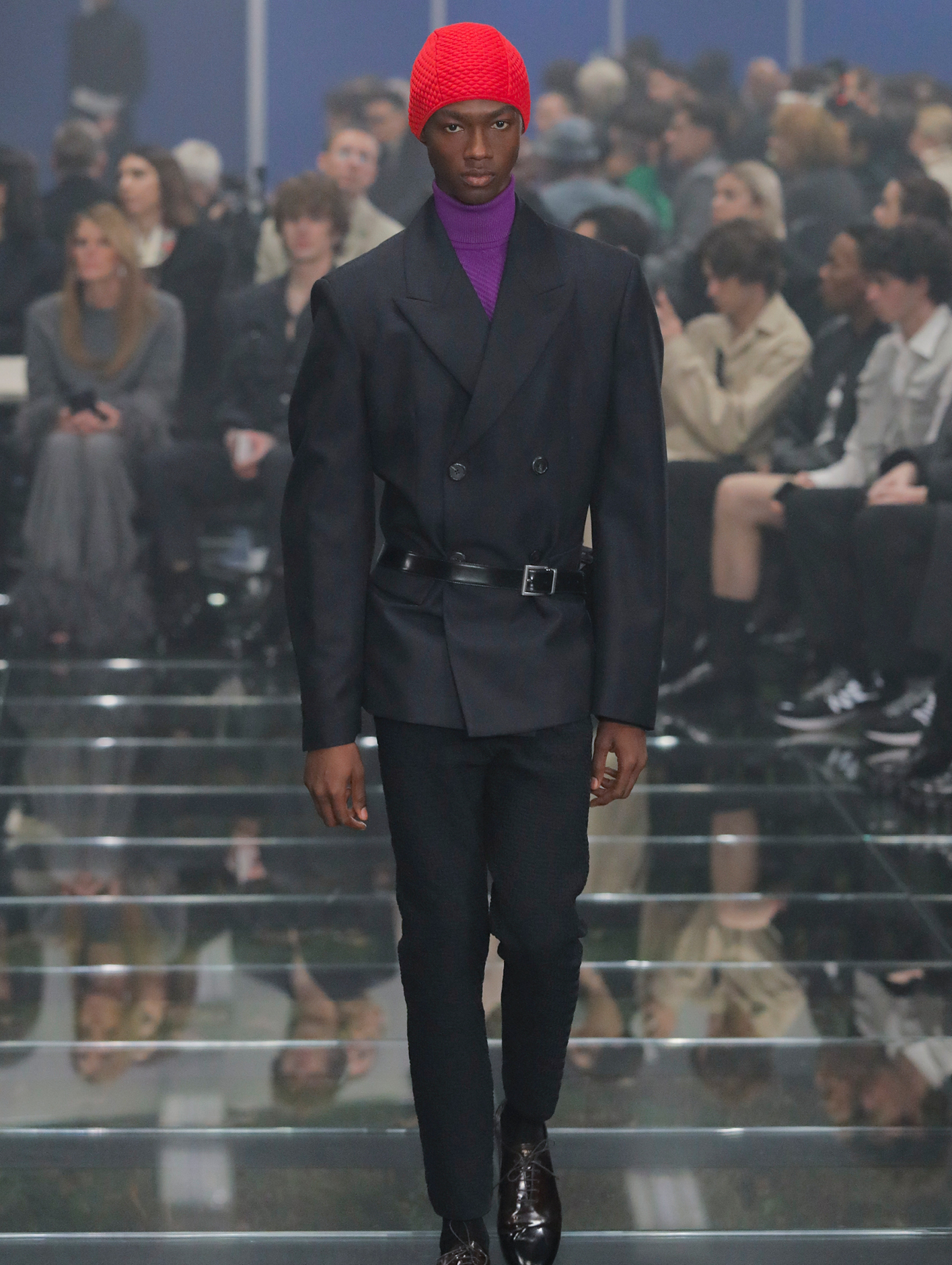 Prada incorporated the outdoors with officewear in its menswear AW24 collection