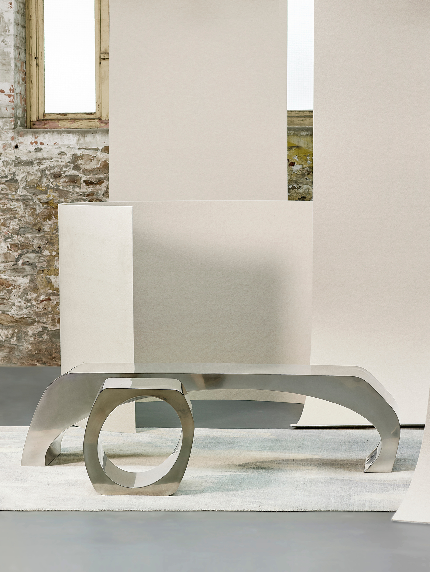 Bench and stool from the Skye Collection
