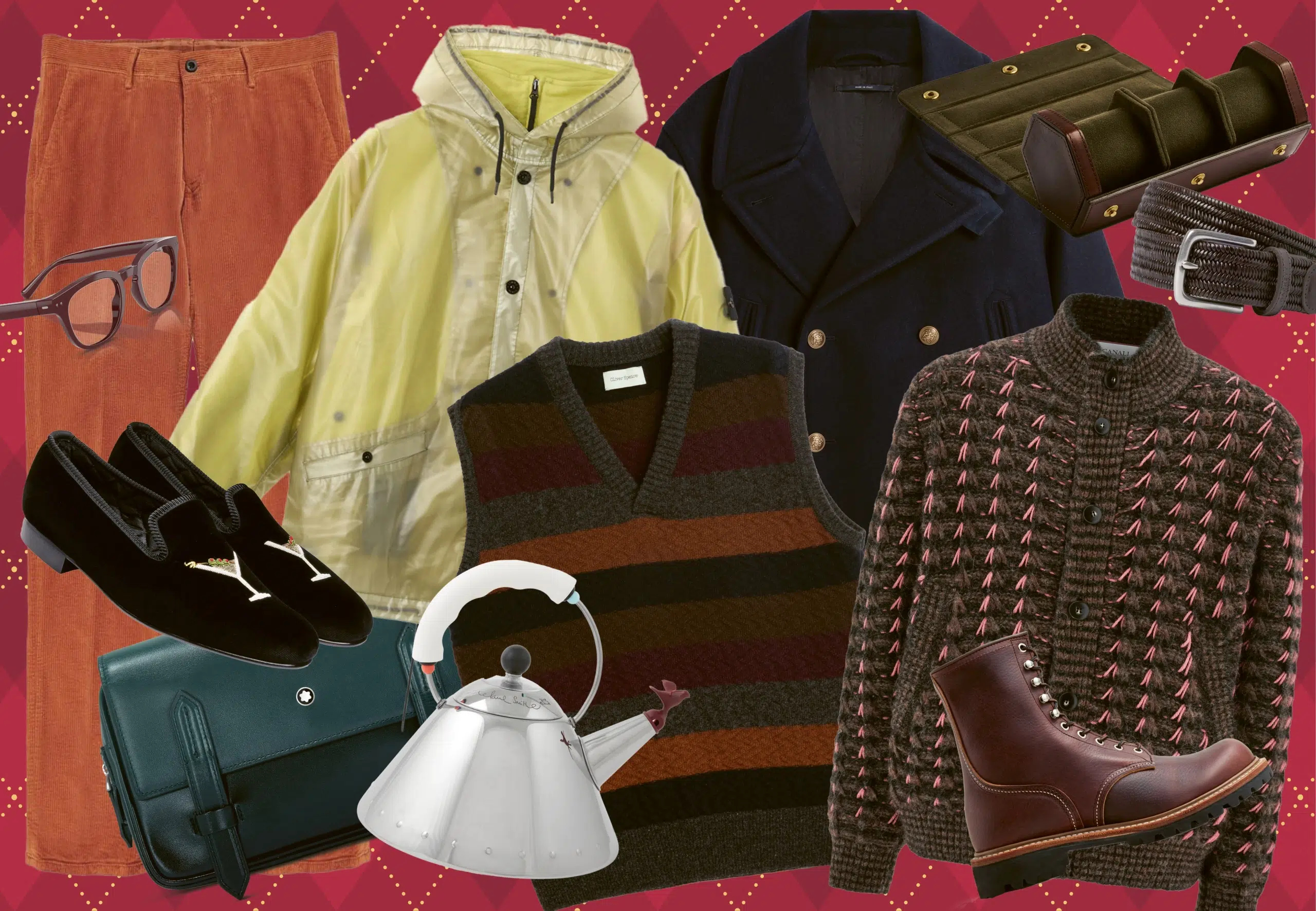 Collage of luxury men's gifts