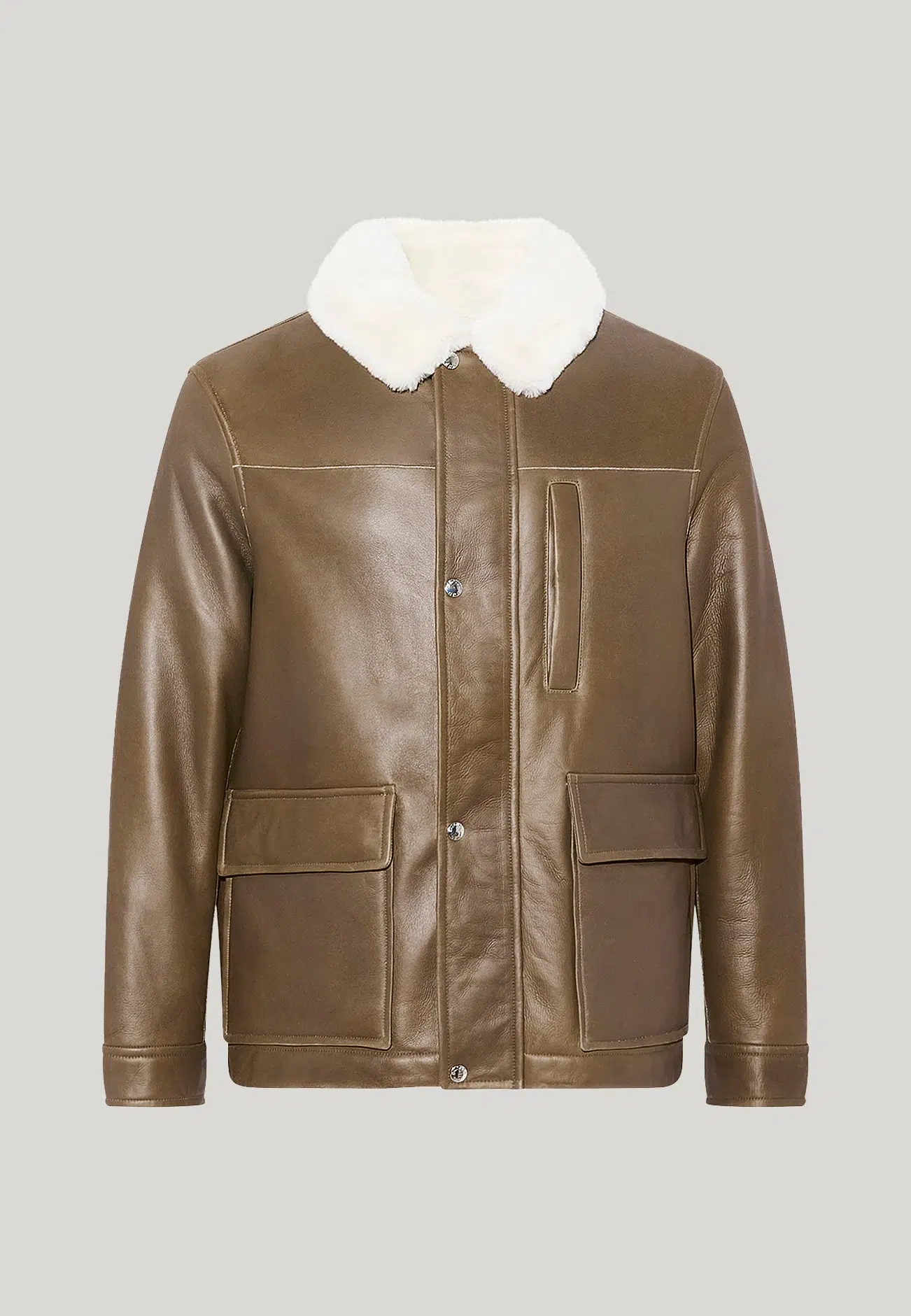 YVES SALOMON SILKY LAMBSKIN SHEARLING JACKET