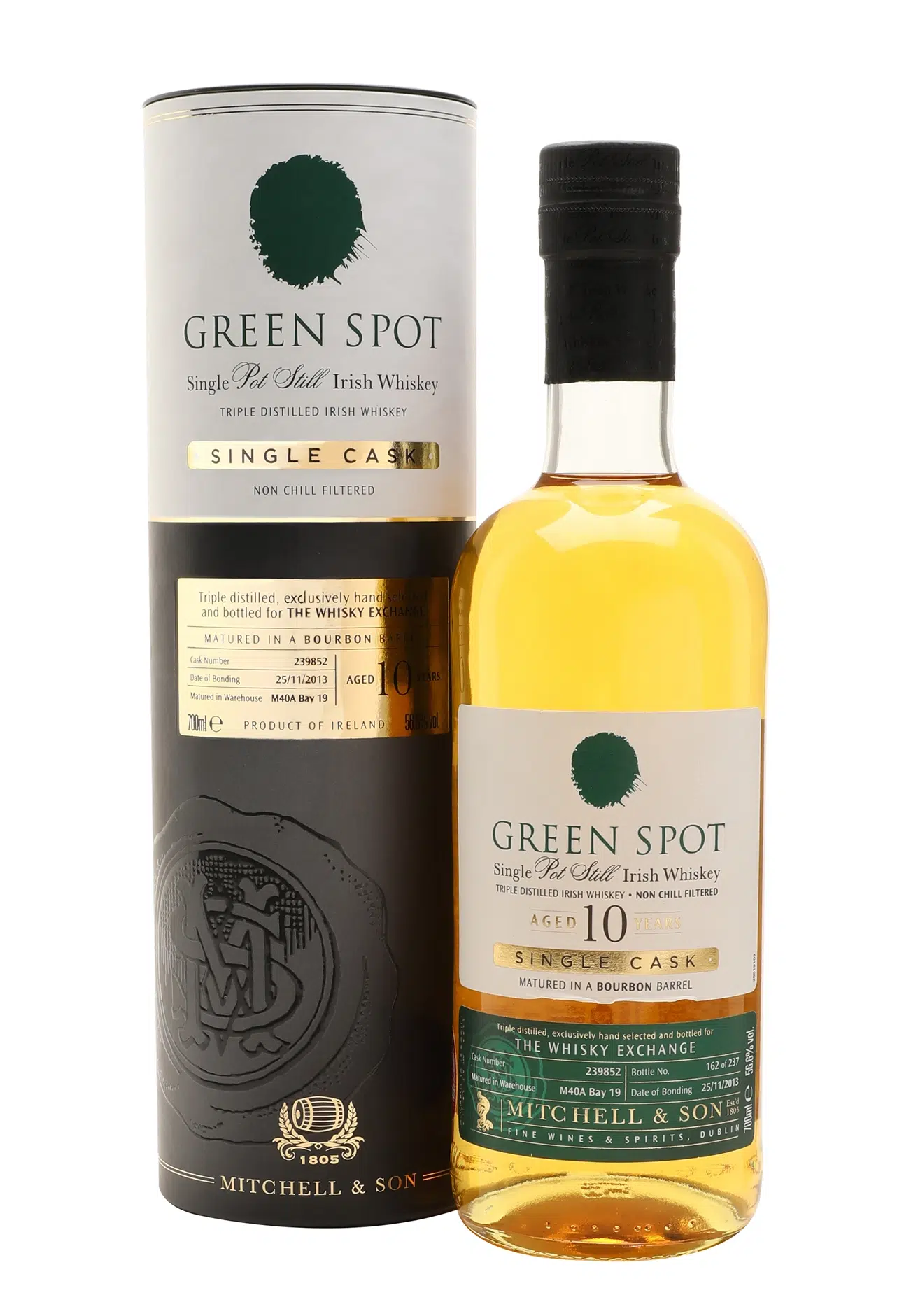 Green Spot Irish whiskey bottle