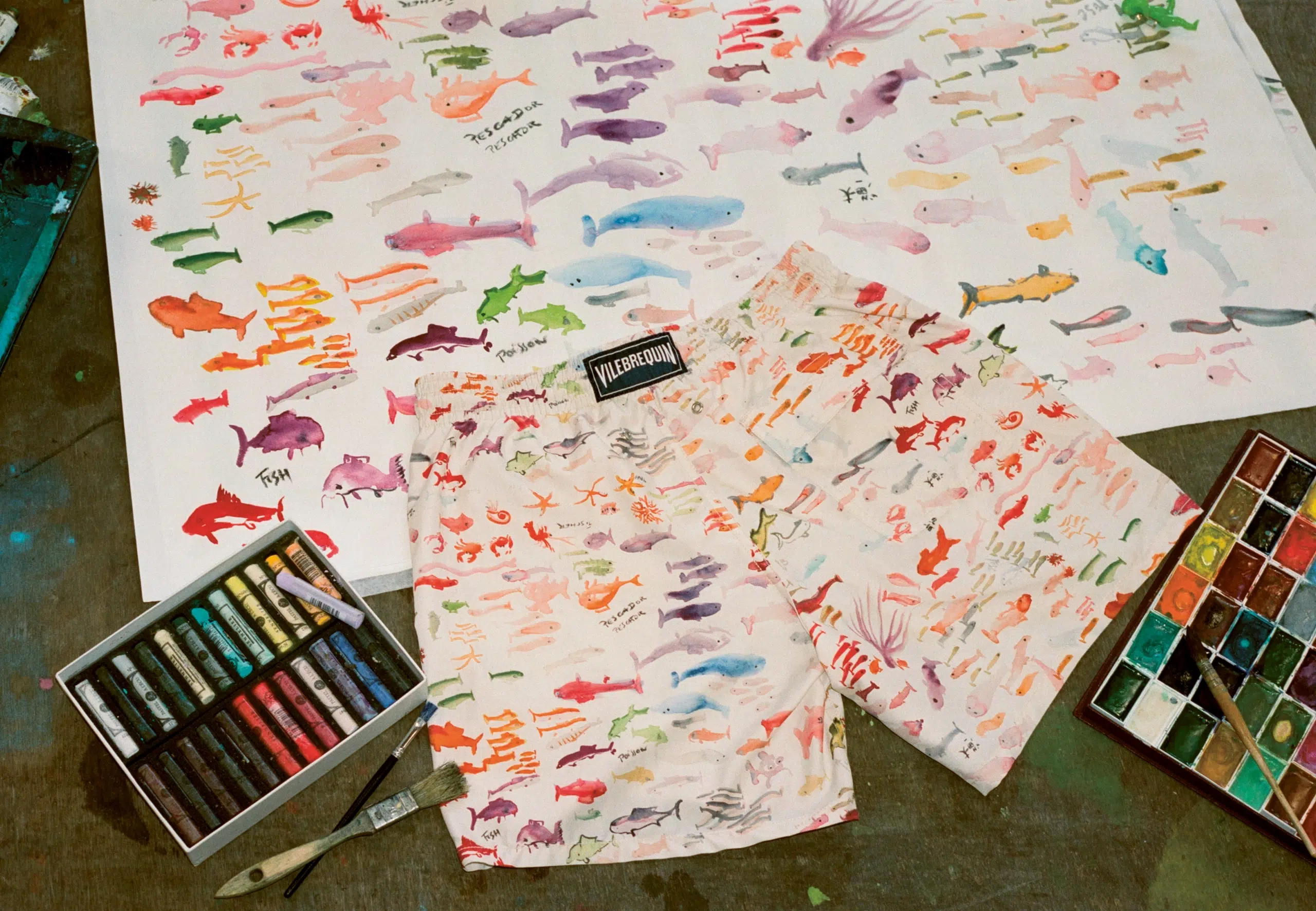 Vilebrequin X Fabrice Hyber shorts