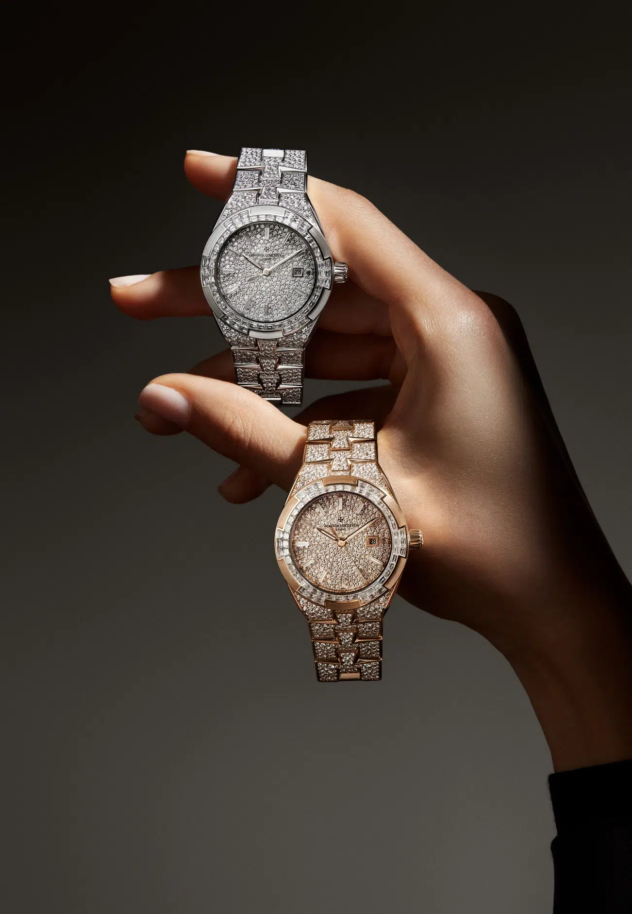 Vacheron rose-gold and silver diamond-set watches