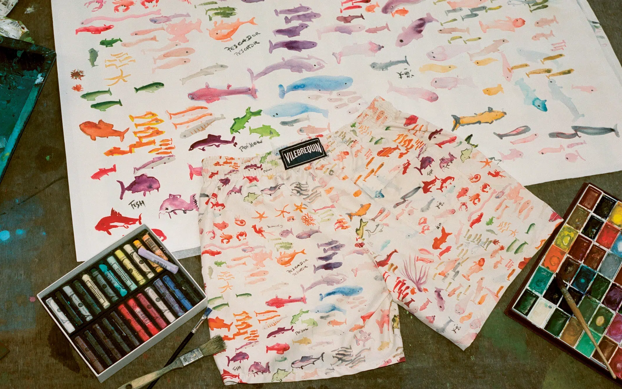 Vilebrequin x Fabrice Hyber shorts