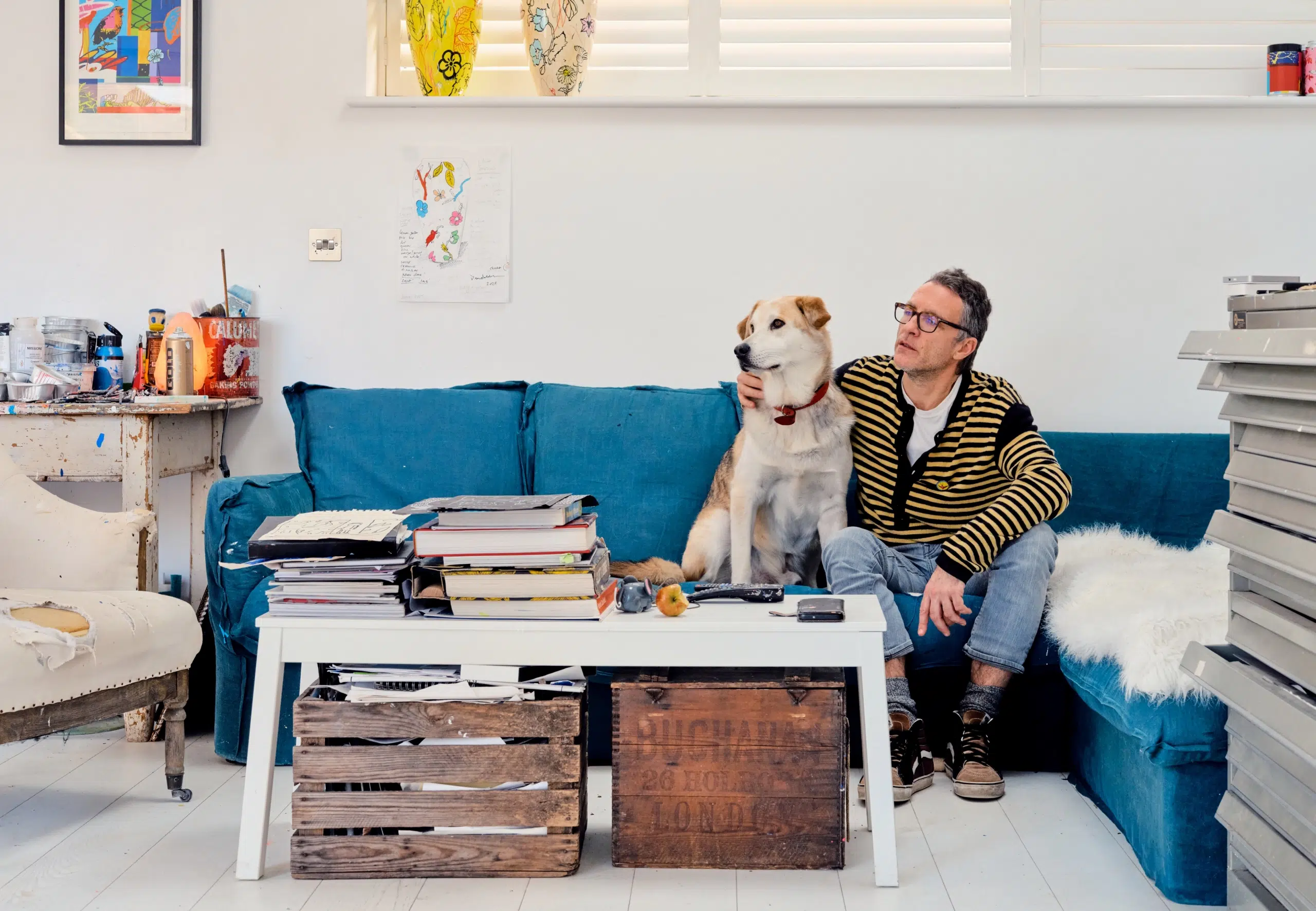 Artist, Dan Baldwin at his studio